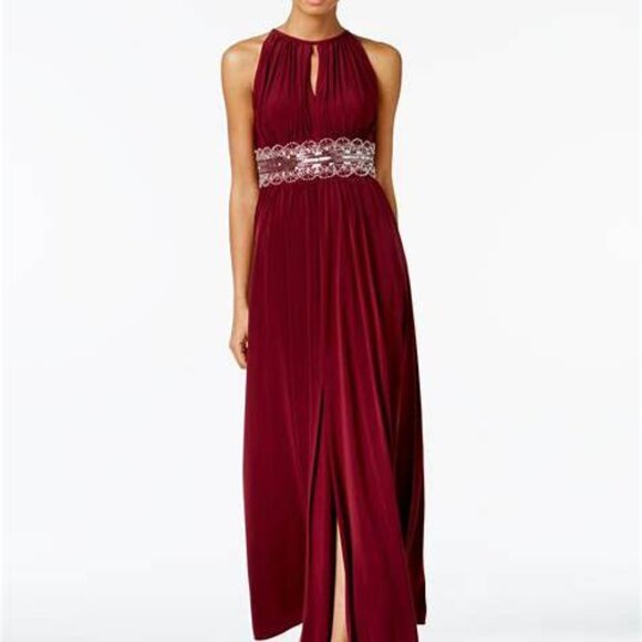 R&M Richards Red Beaded Evening Gown — Size 22/24 (See Measurements) - Picture 1 of 5